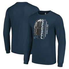 Starter Half Helmet Logo Long Sleeve T-Shirt - Dallas Cowboys T-shirts