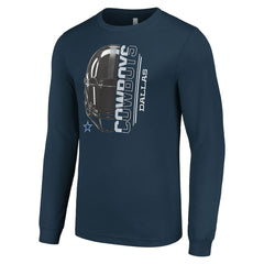 Starter Half Helmet Logo Long Sleeve T-Shirt - Dallas Cowboys T-shirts