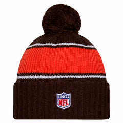 2024 Sideline Cuffed Knit Hat with Pom - Cleveland Browns Hats