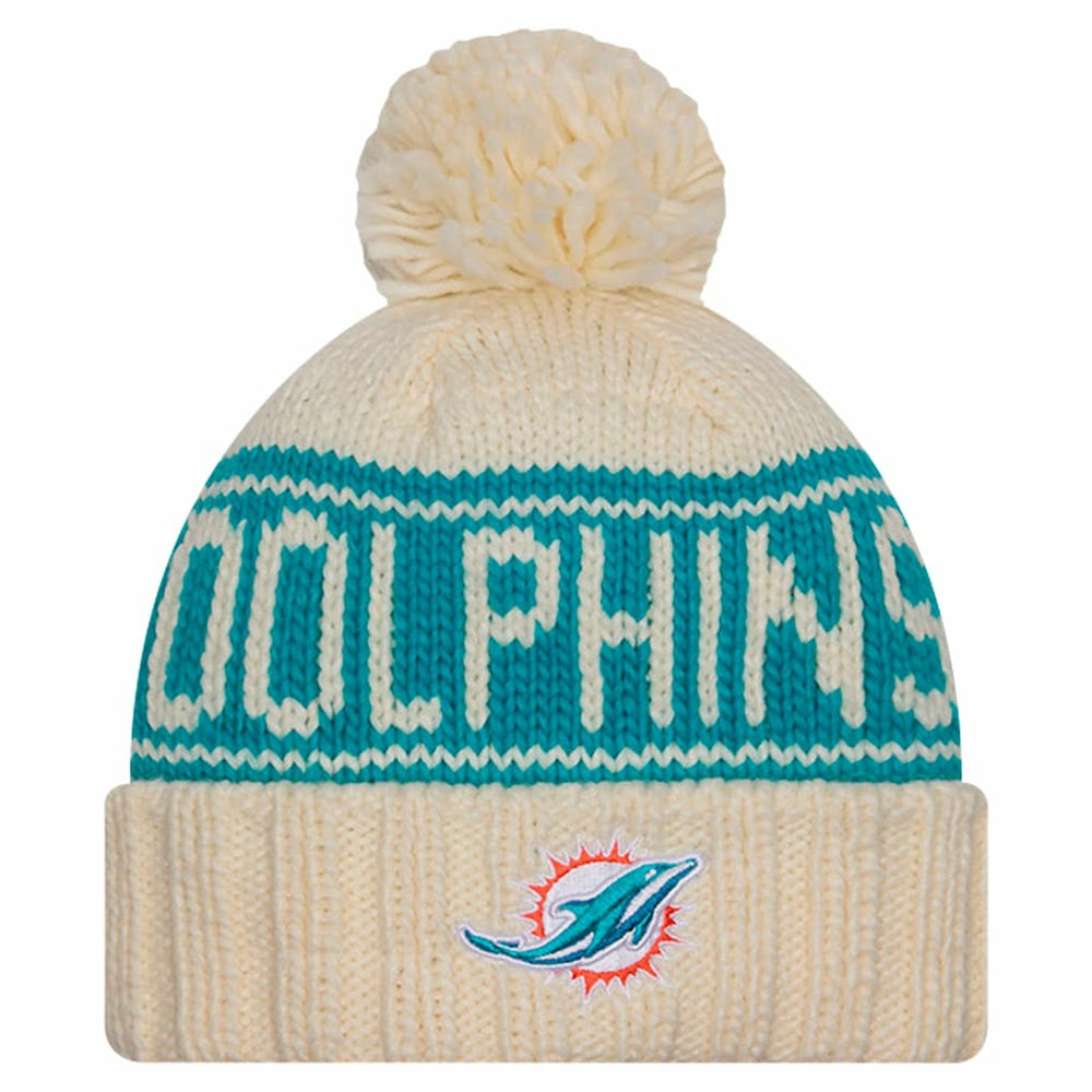 Women's 2024 Sideline Cuffed Knit Hat with Pom - Miami Dolphins Hats