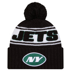 Youth 2024/25 Sideline Cuffed Knit Hat with Pom - New York Jets Hats