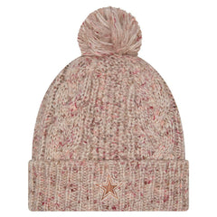 Women's Trendy Tone Cuffed Knit Hat with Pom - Dallas Cowboys Hats