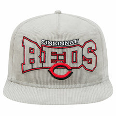 New Era Cincinnati Reds Gray Corduroy Golfer Snapback Hat