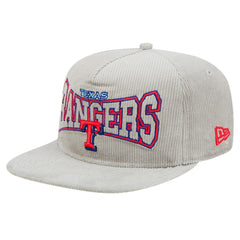New Era Texas Rangers Gray Corduroy Golfer Snapback Hat
