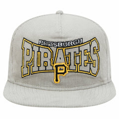 New Era Pittsburgh Pirates Gray Corduroy Golfer Snapback Hat