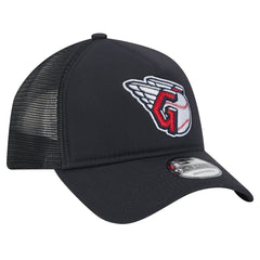 Navy Cleveland Guardians New Era 9FORTY A-Frame Trucker Adjustable Hat