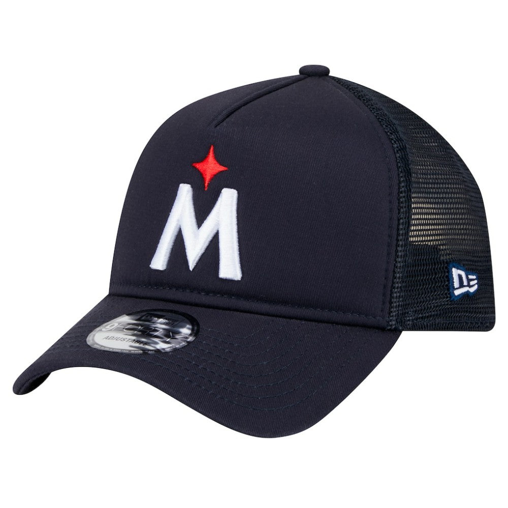 Navy Minnesota Twins New Era 9FORTY A-Frame Trucker Adjustable Hat