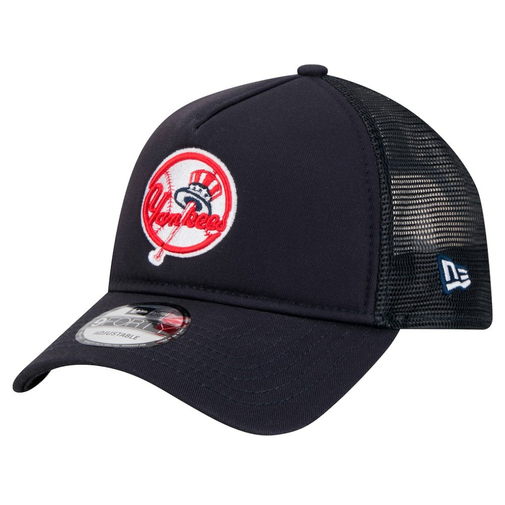 Navy New York Yankees New Era 9FORTY A-Frame Trucker Adjustable Hat