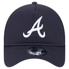 Navy Atlanta Braves New Era 9FORTY A-Frame Trucker Adjustable Hat