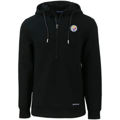 Cutter & Buck Primary Mark Roam Eco Recycled Half-Zip Pullover Hoodie - Pittsburgh Steelers Hoodies
