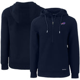 Cutter & Buck Primary Mark Roam Eco Recycled Half-Zip Pullover Hoodie - Buffalo Bills Hoodies