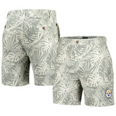 Margaritaville Sandwashed Monstera Print Amphib Shorts - Pittsburgh Steelers Shorts