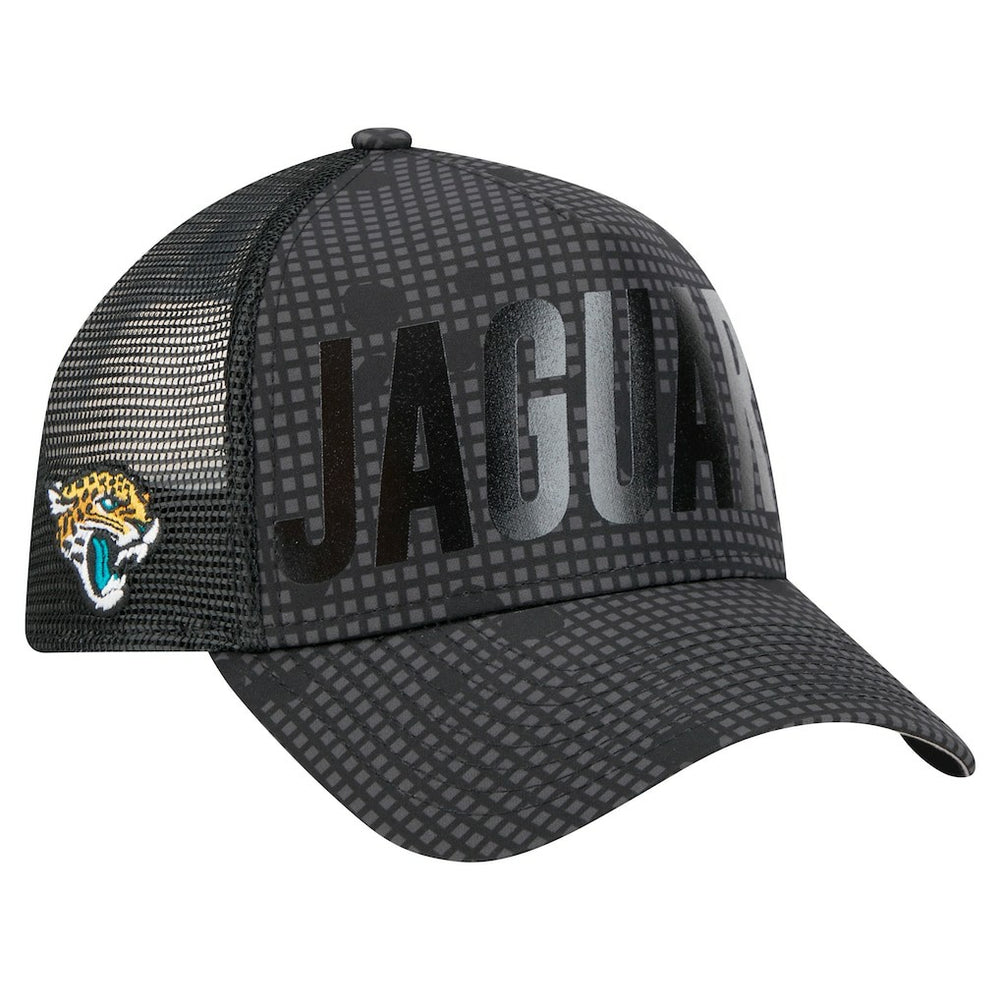 Midnight Ink Tonal Text A-Frame Trucker 9FORTY Adjustable Hat - Jacksonville Jaguars Hats