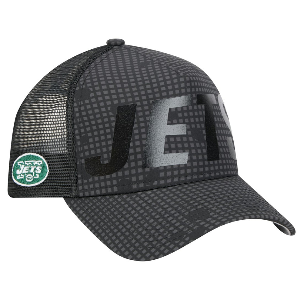 Throwback Midnight Ink Tonal Text A-Frame Trucker 9FORTY Adjustable Hat - New York Jets Hats