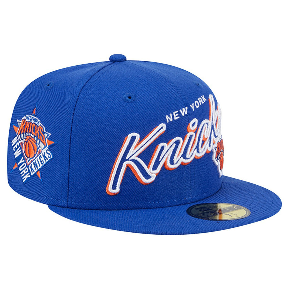 New Era New York Knicks Sport Night Script Sided 59FIFTY Fitted Hat