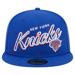 New Era New York Knicks Sport Night Script Sided 59FIFTY Fitted Hat