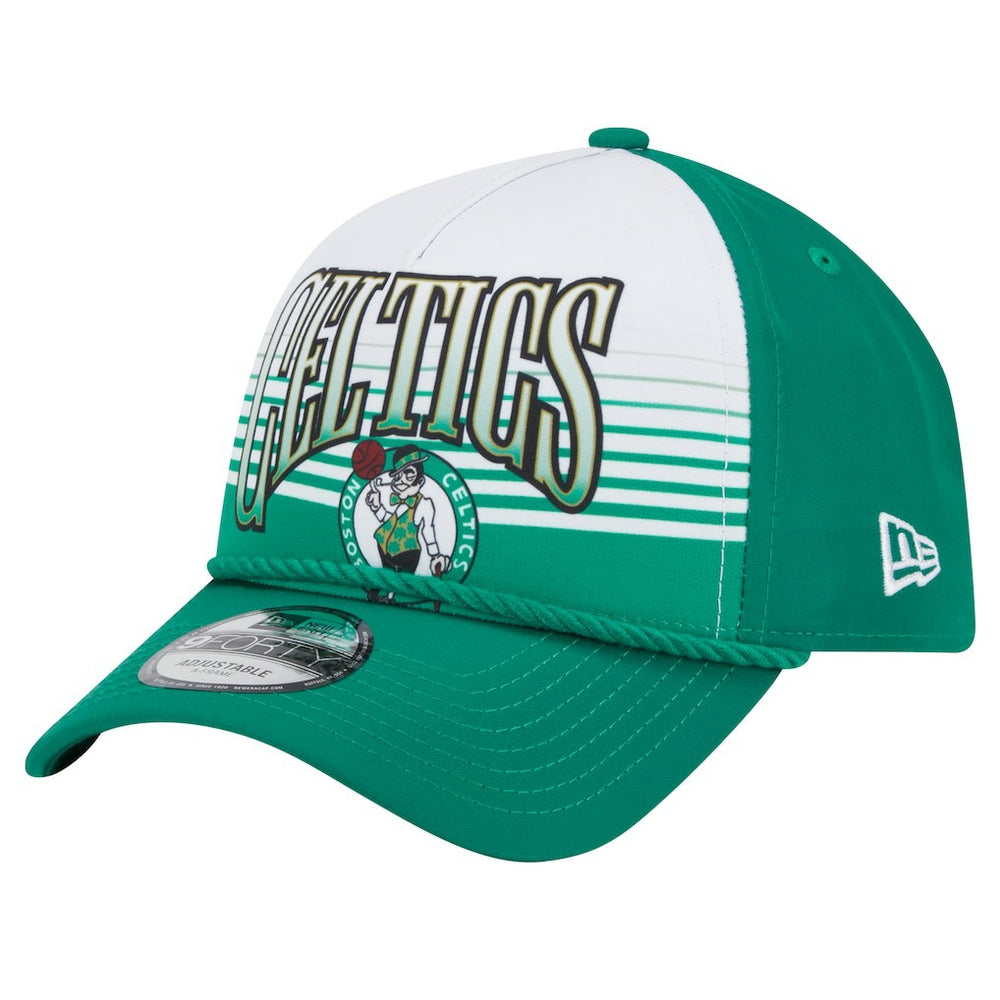 New Era Boston Celtics Kelly Green Throwback Gradient A-Frame 9FORTY Adjustable Hat