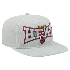 New Era Miami Heat Throwback Corduroy Golfer Snapback Hat