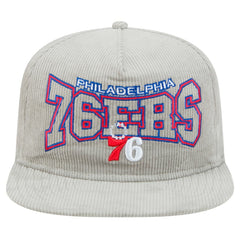 New Era Philadelphia 76ers Throwback Corduroy Golfer Snapback Hat