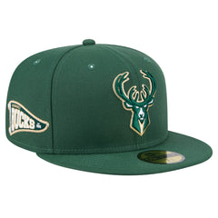 New Era Milwaukee Bucks Throwback Pennant 59FIFTY Fitted Hat