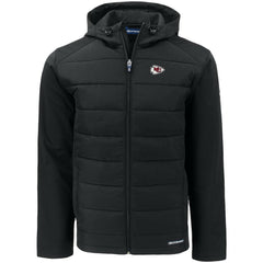 Cutter & Buck Big & Tall Evoke Hybrid Eco Softshell Recycled Full-Zip Hooded Jacket - Kansas City Chiefs Jackets