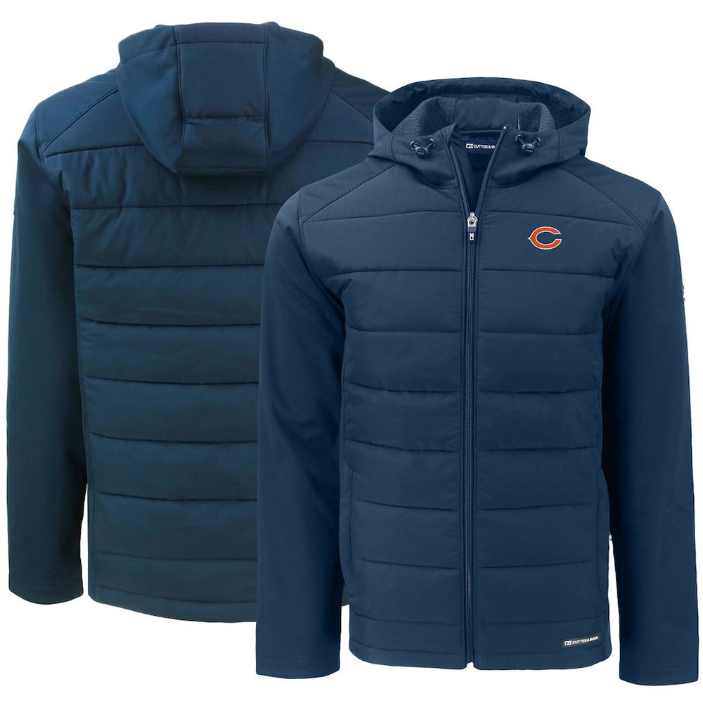 Cutter & Buck Evoke PrimaLoft Hybrid Eco Softshell Recycled Full-Zip Hooded Jacket - Chicago Bears Jackets