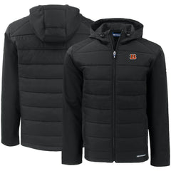 Cutter & Buck Evoke PrimaLoft Hybrid Eco Softshell Recycled Full-Zip Hooded Jacket - Cincinnati Bengals Jackets