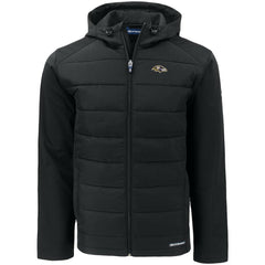 Cutter & Buck Evoke PrimaLoft Hybrid Eco Softshell Recycled Full-Zip Hooded Jacket - Baltimore Ravens Jackets