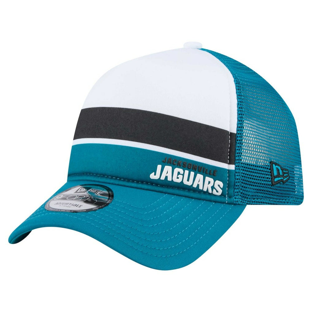 Youth Sport Night Color Block 9FORTY A-Frame Trucker Adjustable Hat - Jacksonville Jaguars Hats