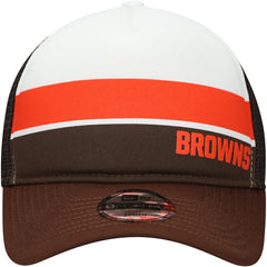 Youth Sport Night Color Block 9FORTY A-Frame Trucker Adjustable Hat - Cleveland Browns Hats