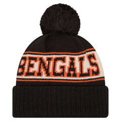 Youth Retro Cuffed Knit Hat with Pom - Cincinnati Bengals Hats