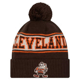 Youth Retro Cuffed Knit Hat with Pom - Cleveland Browns Hats
