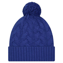 Girls Youth Cabled Cuffed Knit Hat with Pom - New York Giants Hats