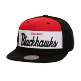 NHL Chicago Blackhawks Mitchell & Ness Retro Script Colorblock Snapback Hat
