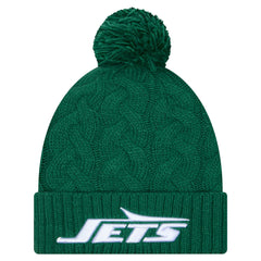 Women's Cable Cuffed Knit Hat with Pom - New York Jets Hats