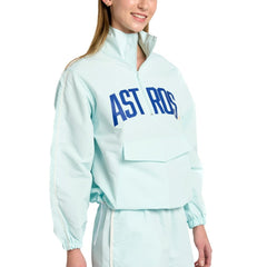 Light Blue Houston Astros Lusso Women's Parker Half-Zip Jacket