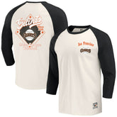 Black/White San Francisco Giants Darius Rucker Collection by Fanatics Cooperstown Collection Raglan 3/4-Sleeve T-Shirt