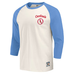 Light Blue/White St. Louis Cardinals Darius Rucker Collection by Fanatics Cooperstown Collection Raglan 3/4-Sleeve T-Shirt