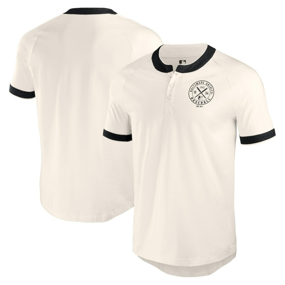 White Baltimore Orioles Darius Rucker Collection by Fanatics Henley Raglan T-Shirt