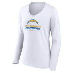 Women's Team Lockup Long Sleeve V-Neck T-Shirt - Los Angeles Chargers T-shirts
