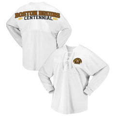 NHL Boston Bruins Fanatics Women's 100th Anniversary Spirit Jersey T-Shirt
