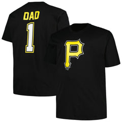 Black Pittsburgh Pirates Profile Big & Tall #1 Dad T-Shirt