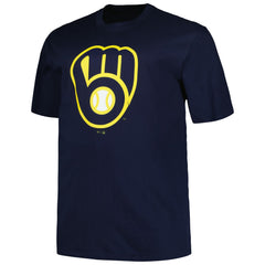 Navy Milwaukee Brewers Profile Big & Tall #1 Dad T-Shirt