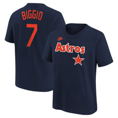 Navy Craig Biggio Houston Astros Nike Youth Cooperstown Collection Name & Number T-Shirt