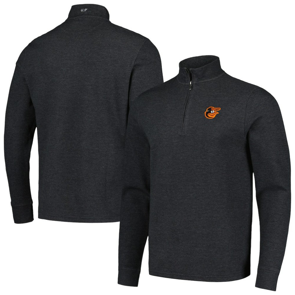 Black Baltimore Orioles Vineyard Vines Saltwater Quarter-Zip Jacket