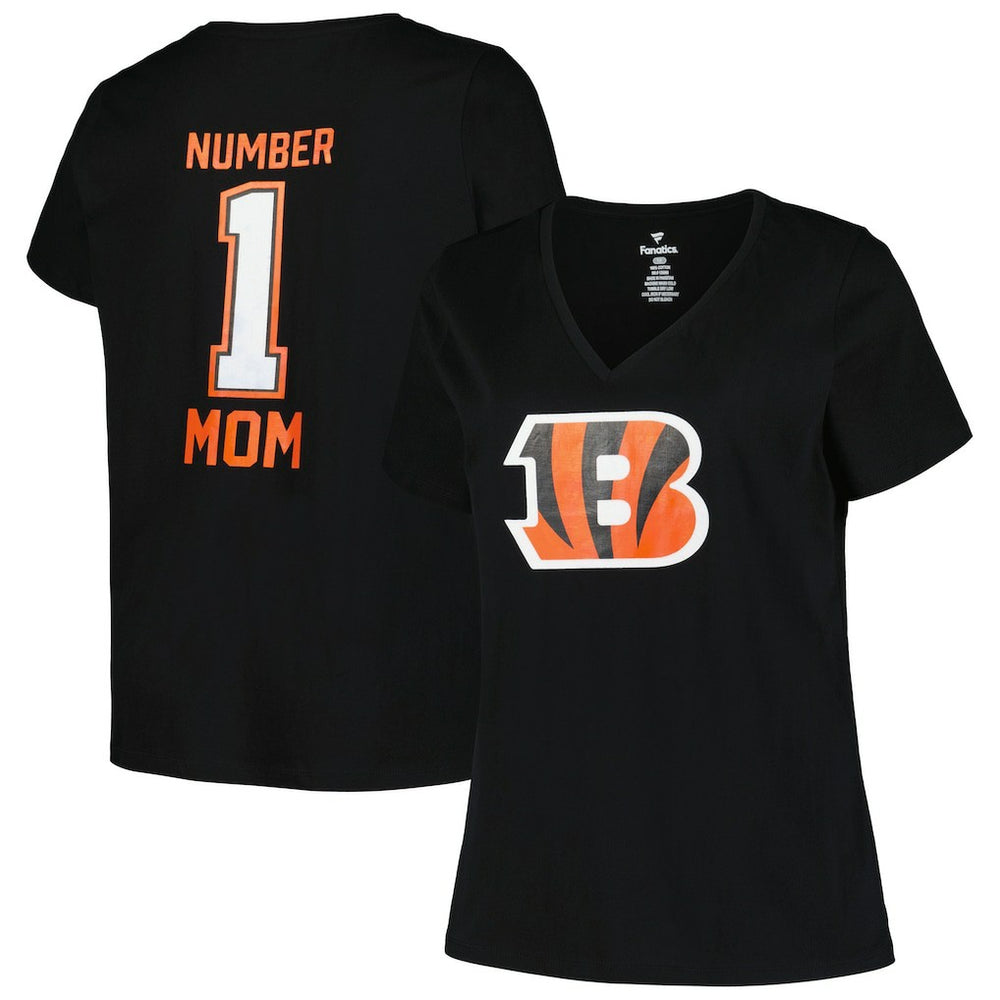 Women's Plus Size Mother's Day #1 Mom V-Neck T-Shirt - Cincinnati Bengals T-shirts