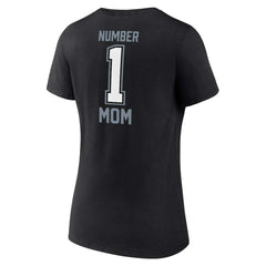 Women's Plus Size Mother's Day #1 Mom V-Neck T-Shirt - Las Vegas Raiders T-shirts