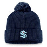 NHL Seattle Kraken Fanatics Primary Logo Cuffed Knit Hat with Pom