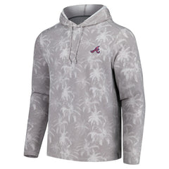 Gray Atlanta Braves Tommy Bahama Palm Frenzy Hoodie Long Sleeve T-Shirt