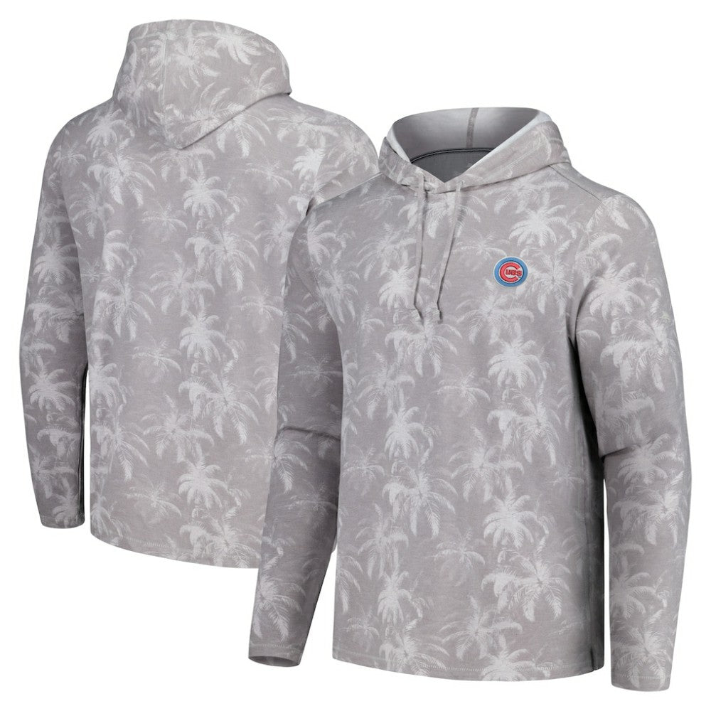 Gray Chicago Cubs Tommy Bahama Palm Frenzy Hoodie Long Sleeve T-Shirt